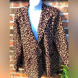 Ann Taylor Leopard Print Sweater Blazer. Woman’s Size XL